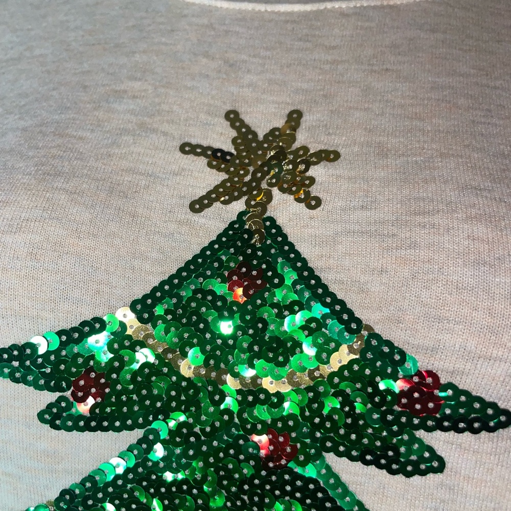 NWT Holiday Time Sequined Sweater with Christmas Tree - Picture 10 of 16
